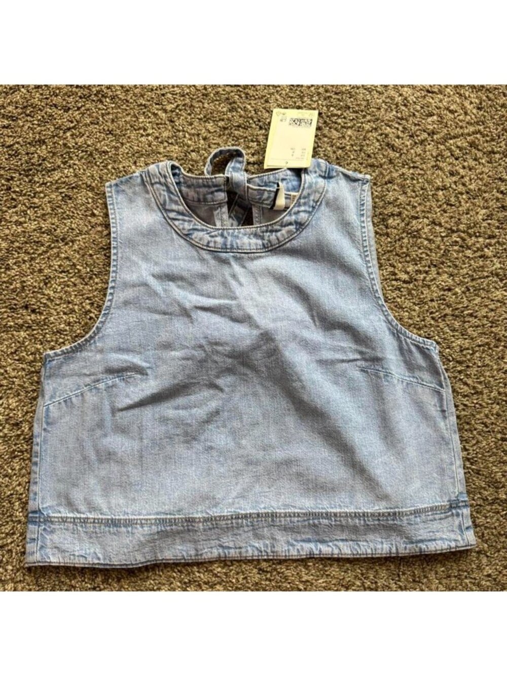 BRAND NEW WITH TAGS H&M denim tank with tie back...